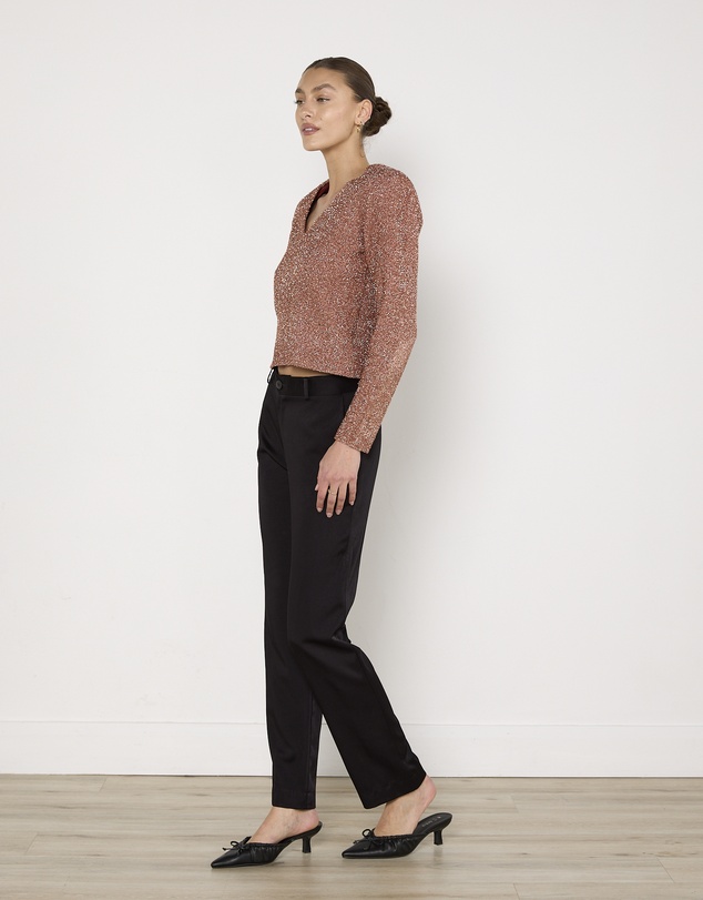 Cirkular - Pre-Loved - Scanlan Theodore Metallic Rose Gold Top