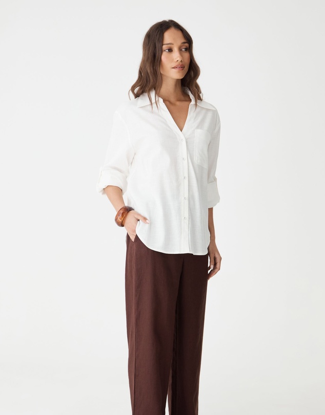 Forcast - Ami Linen Elastic Back Pants