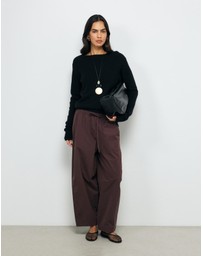 AERE - Cotton Barrel Leg Pants