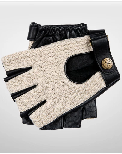 DENTS - Suited Racer x Crochet Back Fingerless Driving Gloves