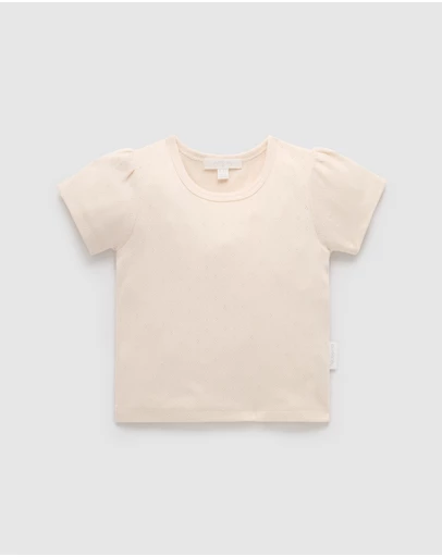 Purebaby - Pointelle Short Sleeve Tee-Kids-Babies