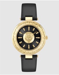 Plein Sport - PLEIN OPIUM 38mm Black dial with Black Leather Strap