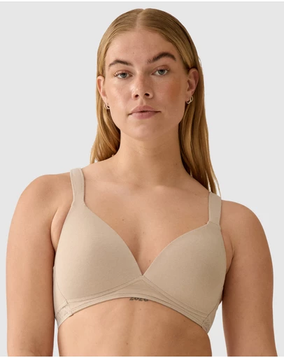 Naturana - Cotton Lightly-Padded Wirefree Cotton T-Shirt Bra