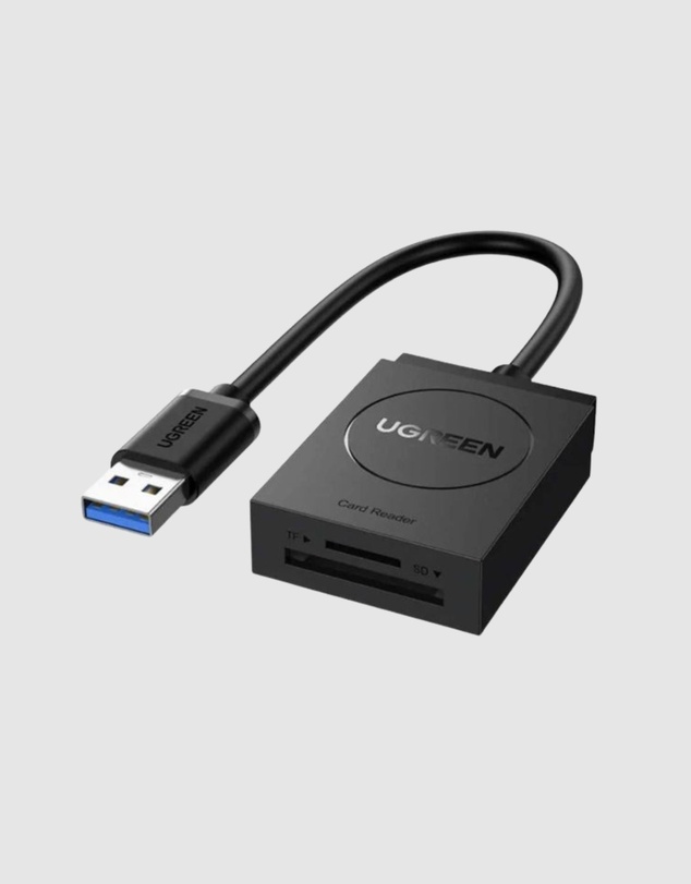 Ugreen - UGreen 2-In-1 USB 3.0 A Card Reader Black