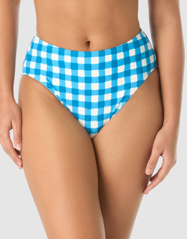 Kate Spade - Gingham High Cut High Waist Bikini Bottom