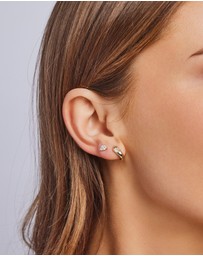 Zoe Olivia - 9K Gold Pear Lab Grown Diamond Stud Earrings