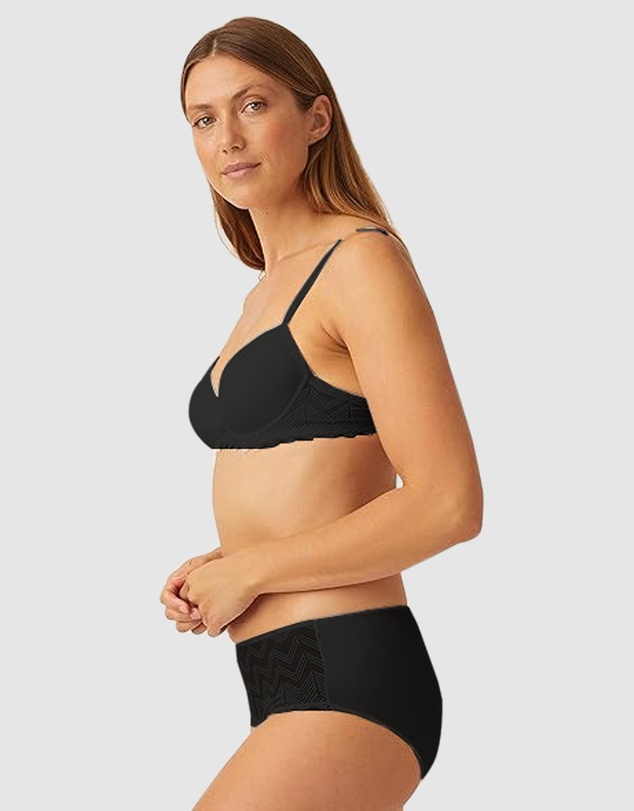 Naturana - Seamless Padded Underwire T-Shirt Bra With Lace