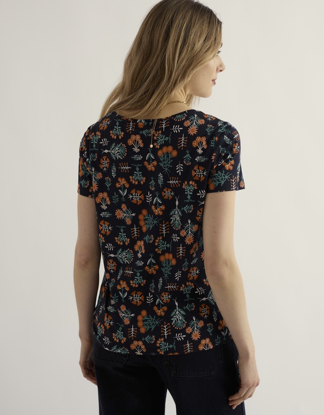 Seasalt - Seasalt Cornwall Navy Appletree Keyhole Detail T-Shirt