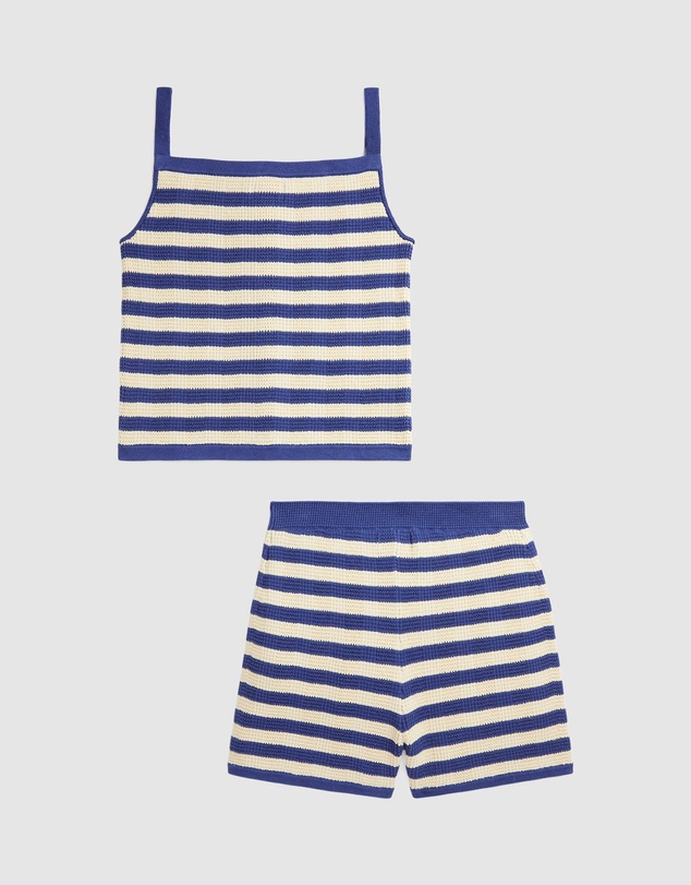 Polo Ralph Lauren - Striped Cotton Sweater Top & Shorts Set - Teens