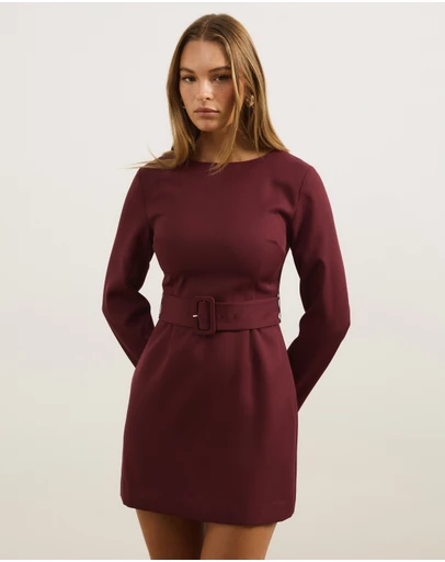 Atmos&Here - Pia Tailored Belted Mini Dress