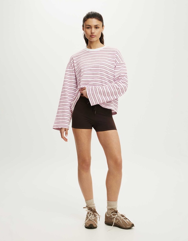 Cotton On Body Active - Long Sleeve Slub Graphic Crew