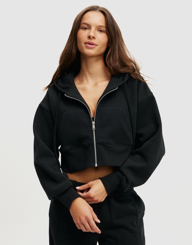 Cotton On Body Active - Plush Boxy Cropped Zip Through