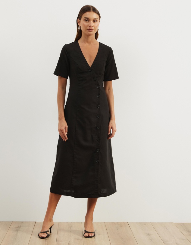 Atmos&Here - Alice Asymmetric Wrap Midi Dress