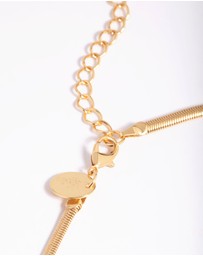 Lovisa - Gold Plated 35cm Flat Snake Necklace