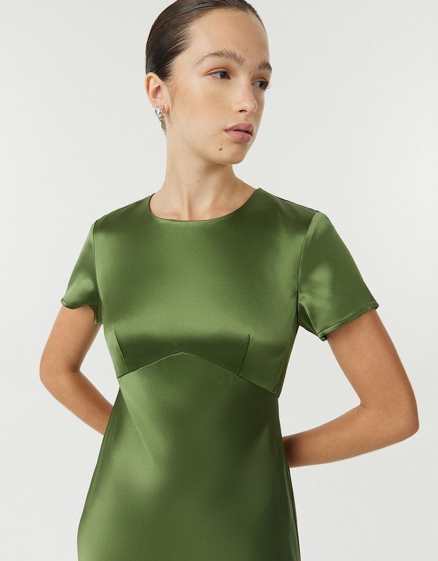 Third Form - Satin Bias Maxi Tee Dress