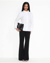Dazie - Tia Ruched Button Up Shirt