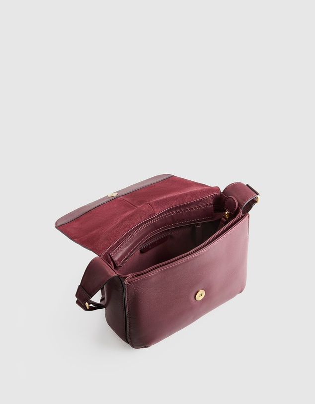 Evity - Sofia Leather Flap Crossbody Bag