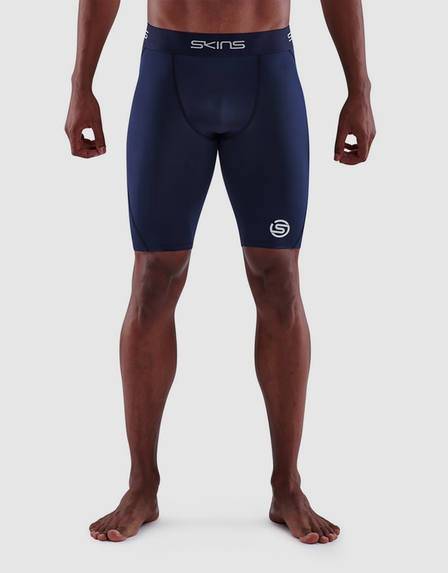 SKINS - SKINS Compression Men's Series-1 Running/Gym Half Tight Navy Blue