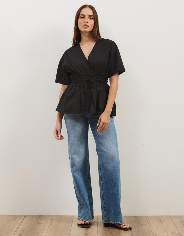 Atmos&Here - Elis Cotton Gathered Waist Top