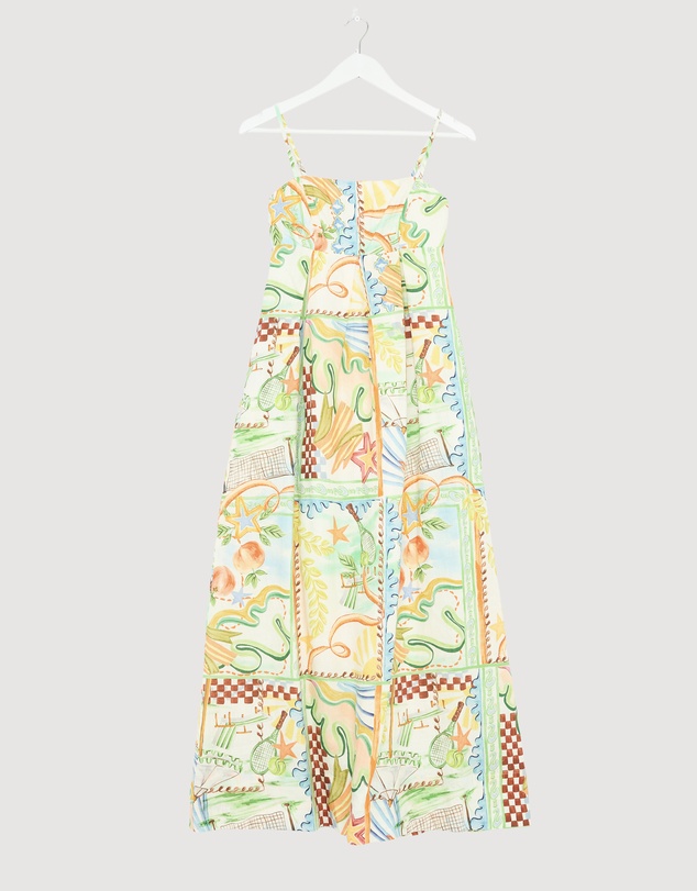 Revibe - Repaired AERE Lana Linen Maxi Dress - AU 6
