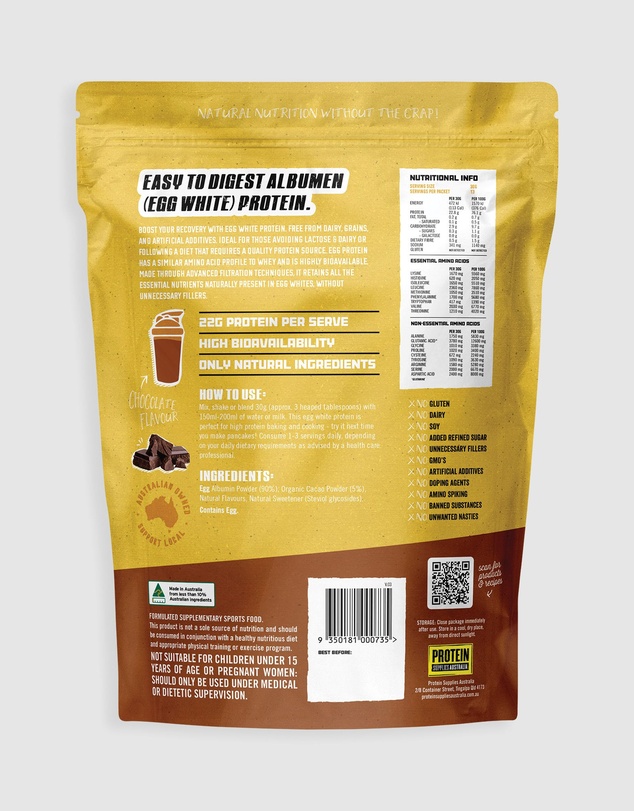 Protein Supplies Australia - Chocolate PaleoPro (Egg White Protein) - 400g