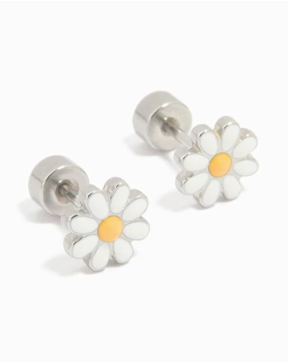 Lovisa - Kids Surgical Steel Daisy Flat Back Earrings