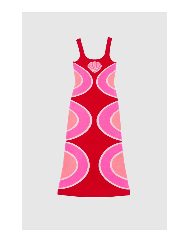 The Wolf Gang - Concha Knit Maxi Dress - Cherry Shell