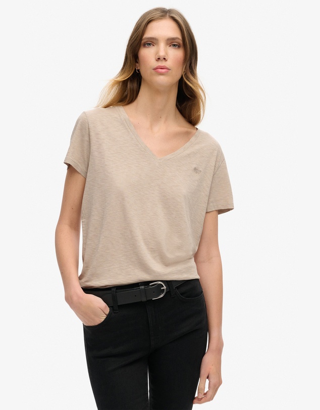 Superdry - Studios Slub Embroidered Vee Tee