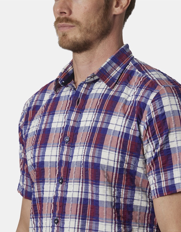 Abelard - Scarpe Seersucker Check Classic Fit Shirt