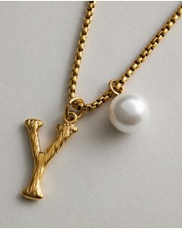 Zahar - Pearl Letter Y Necklace