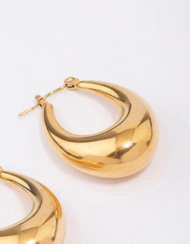 Lovisa - Waterproof Gold Plated Stainless Steel Full Loop Hoop Earrings
