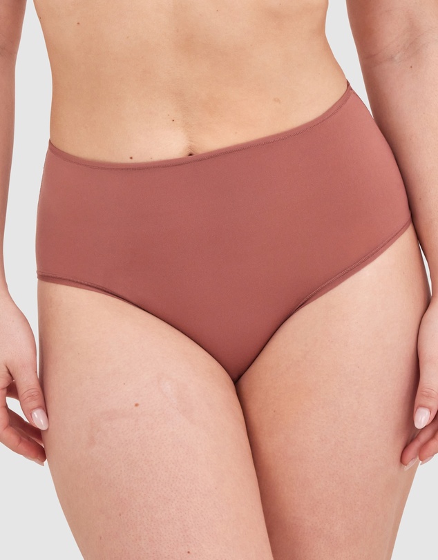 Bras N Things - NKD High Waist Brazilian Knicker-Mocha
