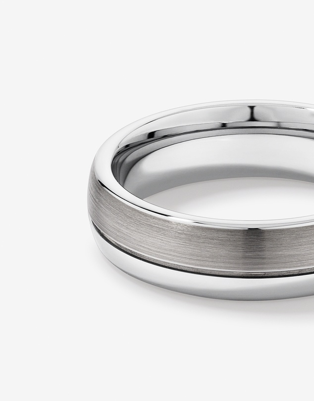 Michael Hill - 6mm Polished and Brushed Tungsten Wedding Band
