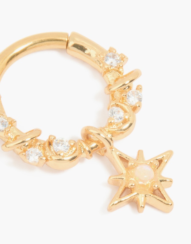 Lovisa - Surgical Steel Cubic Zirconia Celestial Clicker Ring