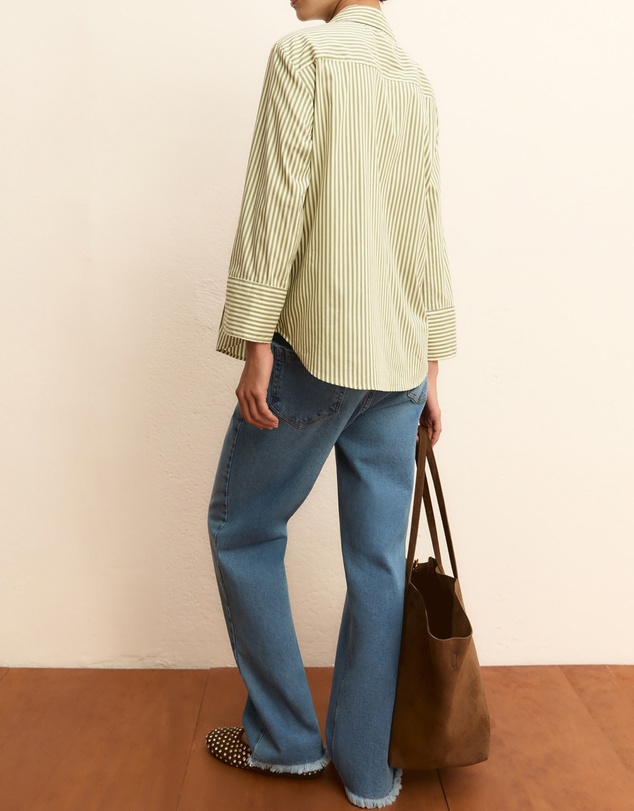 Emme - Green Stripe Poplin Shirt