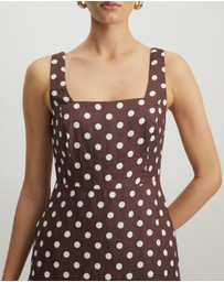 AERE - Tessa Polka Dot Linen Mini Dress