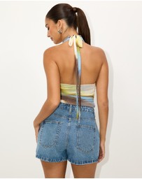 Dazie - Topaz Mesh Halter Top