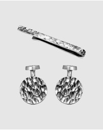 Kuzzoi - ICONIC EXCLUSIVE - Jewelry Set Men Organic Textured Set In 925 Sterling Silver