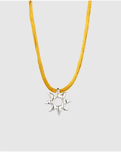 Elli Jewelry - Sunburst Satin Choker in 925 Silver