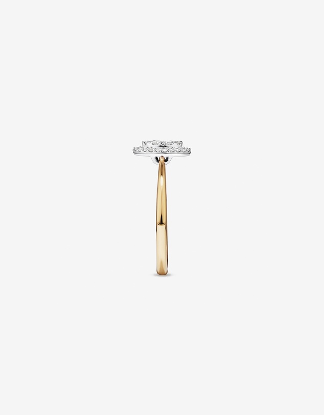Michael Hill - 0.15 Carat TW Marquise Cluster Diamond Promise Ring in 10kt Yellow and White Gold
