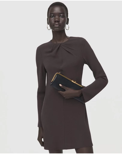 M.N.G - Long-Sleeved Dress With Draped Neck