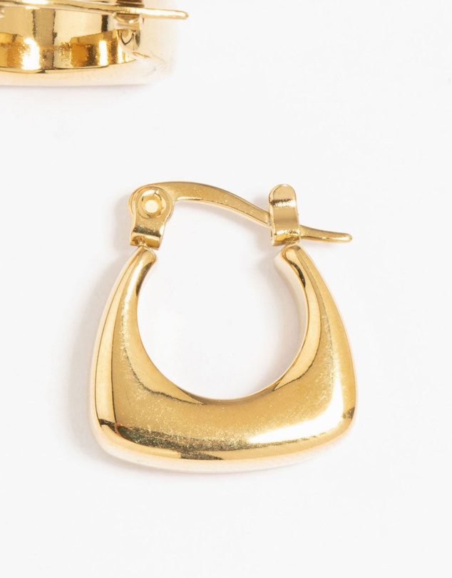 Lovisa - Waterproof Gold Plated Stainless Steel Thick Bottom Curved Hoop Earrings