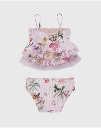 Aqua Blu Kids - Flutter Tiered Frill Tankini Set - Babies