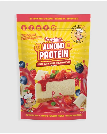Macro Mike - Premium Almond Protein Berry White Choc Cheezecake