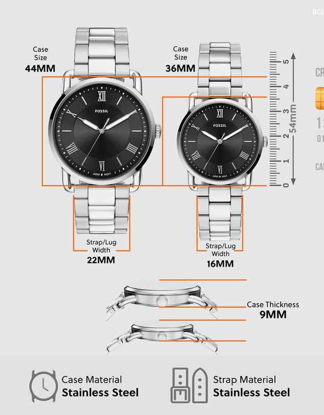 Fossil - Copeland Silver Tone Analogue Watch