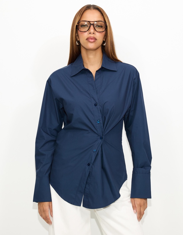 Dazie - Em Asymmetrical Button Up Shirt