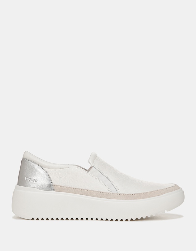 Vionic - Kearny Platform Slip-On Casual Sneaker - White Leather