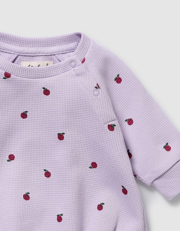Wilson & Frenchy - Berry Plums Organic Waffle Bodysuit - Babies