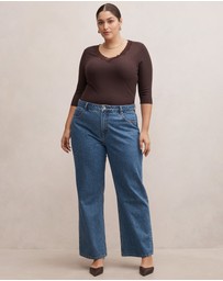 Forever New Curve - Selena Curve Trim Lace Top