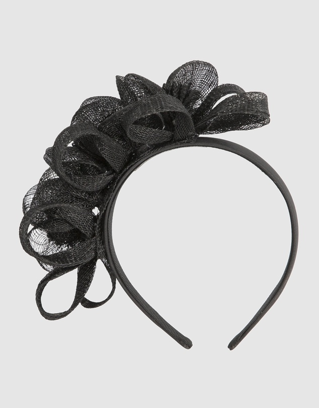 Max Alexander - Small Black Sinamay Flowers Fascinator